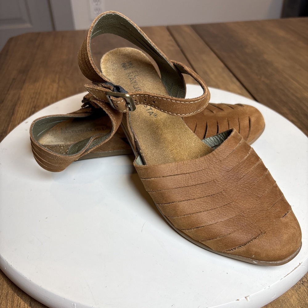 El Naturalista Womens EU 36 / US ~5.5/6 Stella Brown Sandals Leather Ankle Strap